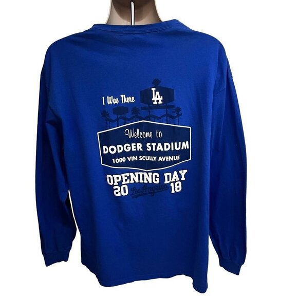 Los Angeles LA Dodgers Baseball Mens Opening Day Blue Double Graphic T-Shirt 2XL - Picture 2 of 8